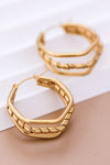 18K Gold Plated Waterproof Stainless Steel Hoop Earrings