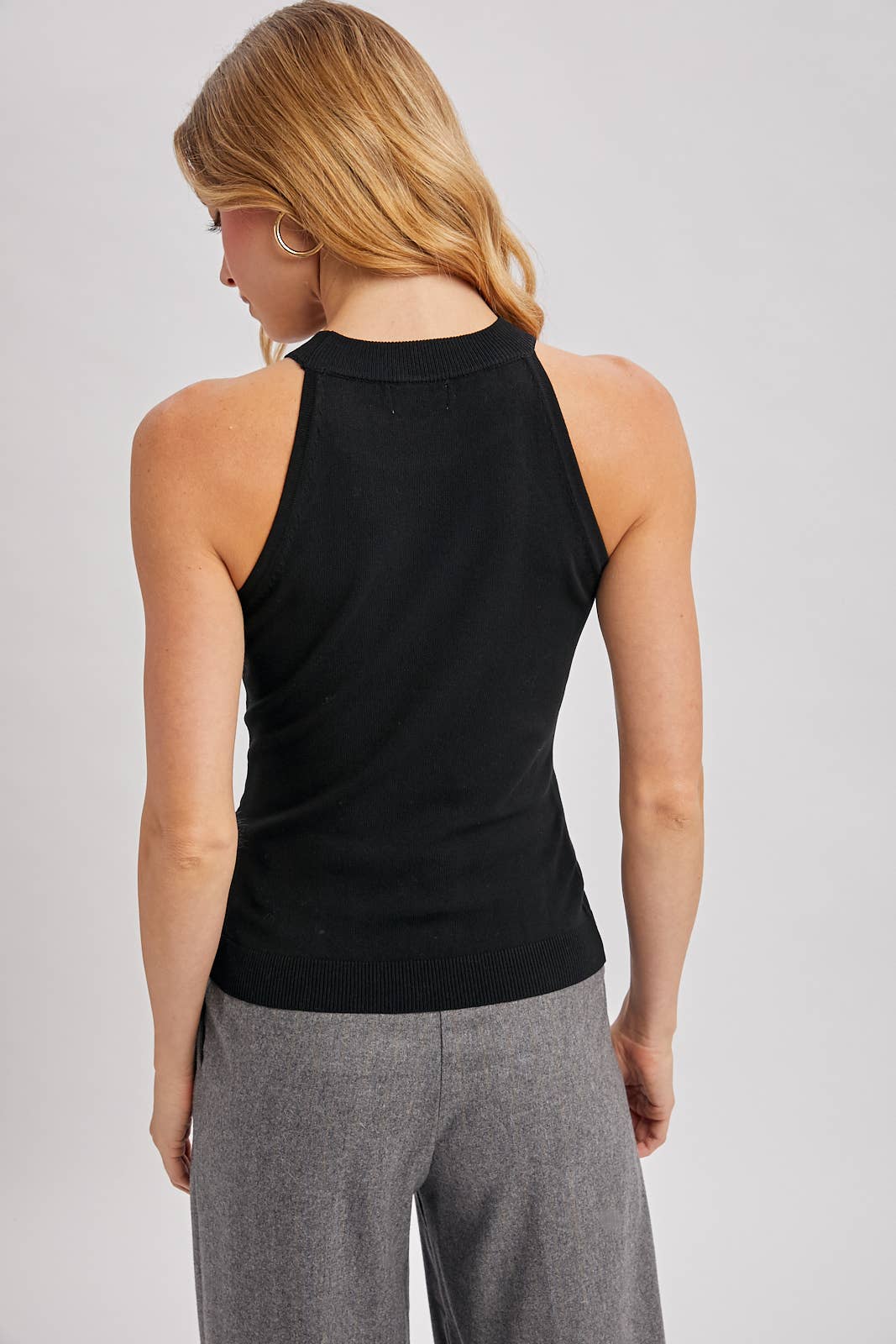 Halter Neck Knit Tank Top