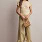 Puff Ivory Sleeve Textured Knit Top
