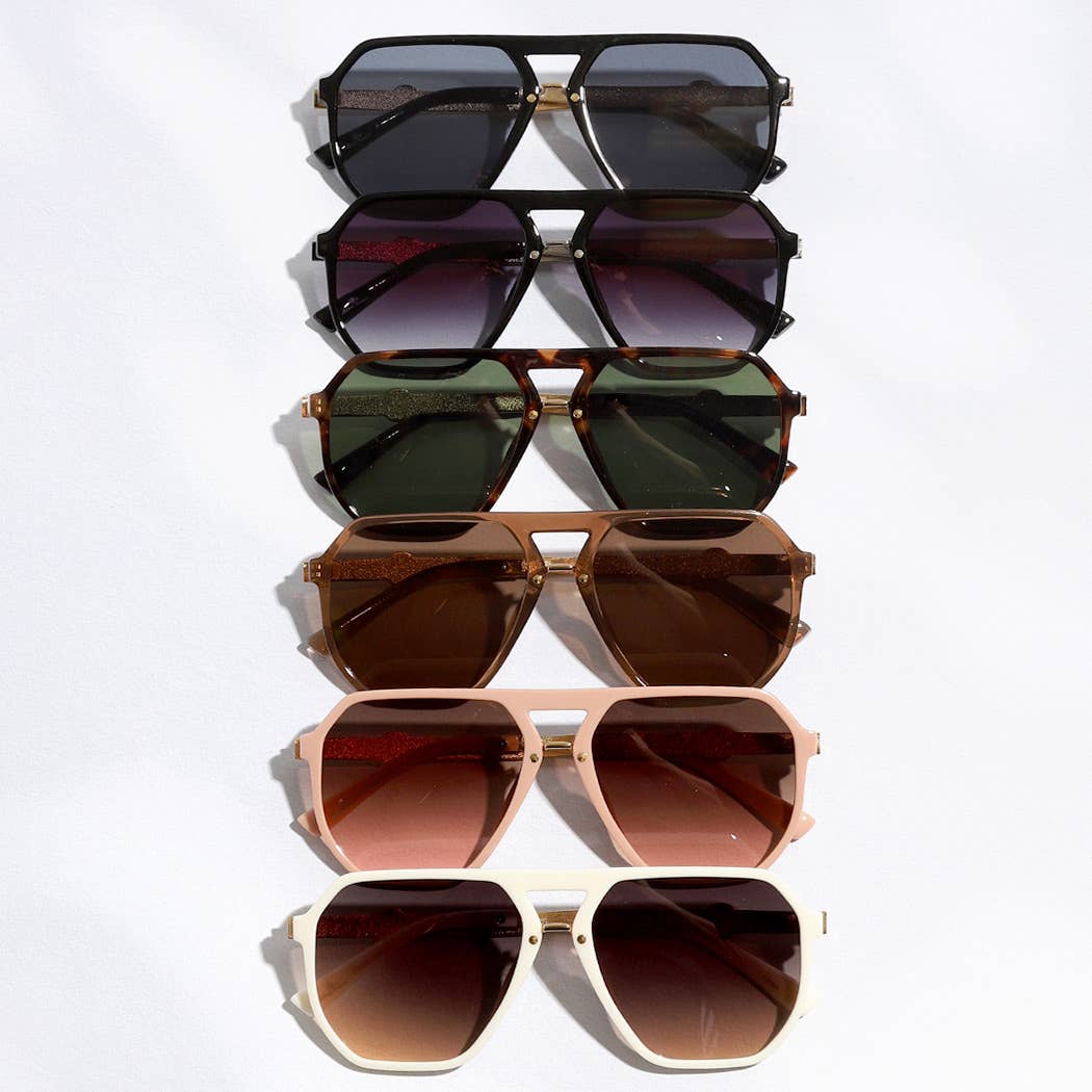 Geometric Shape Thin Frame Sunglasses