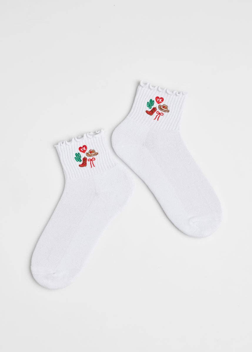 Texas Icons Ruffle Sock