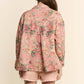 Pink Floral Print Denim Shacket