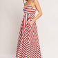 Ivory + Red Striped Dress