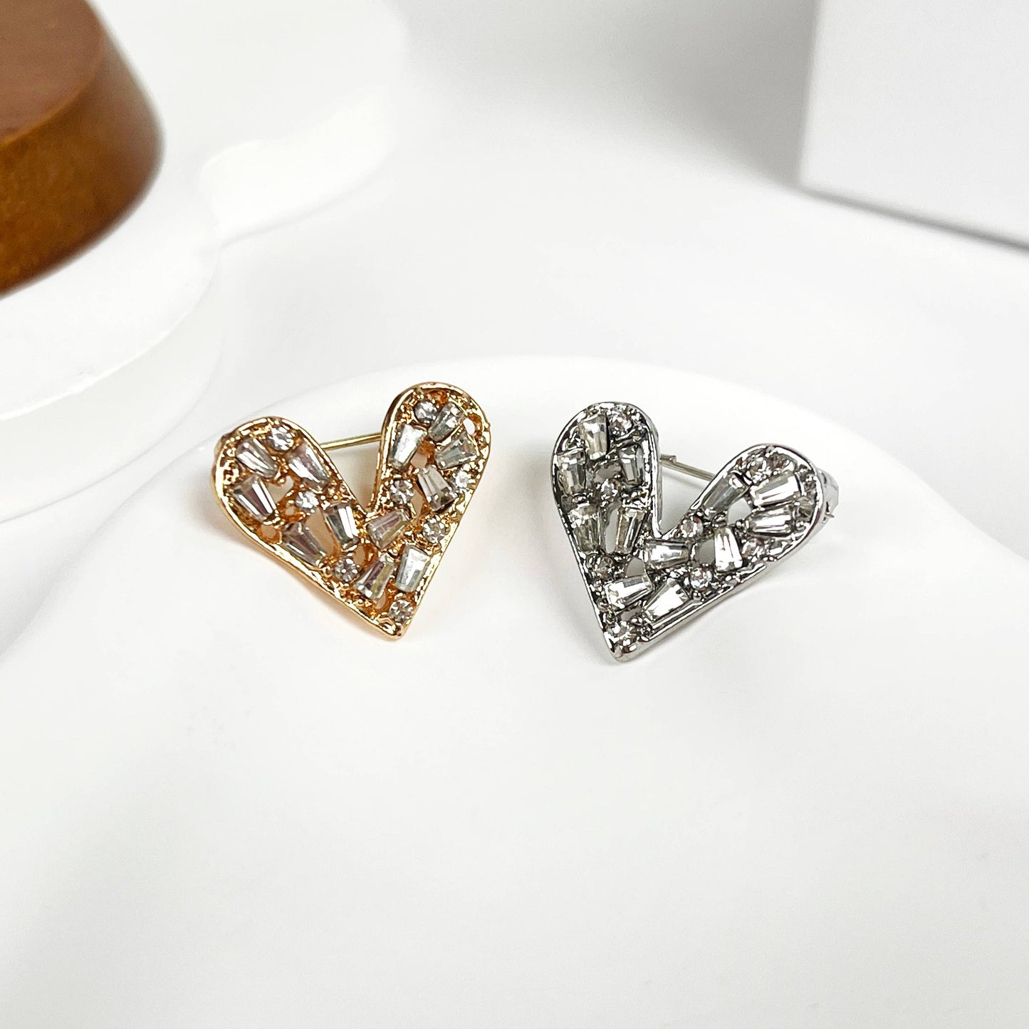 Heart Diamond Brooch