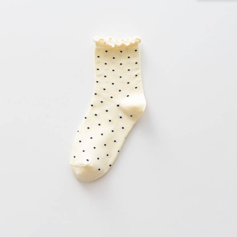 Edge Cuffs Polka Dot Stacked Socks