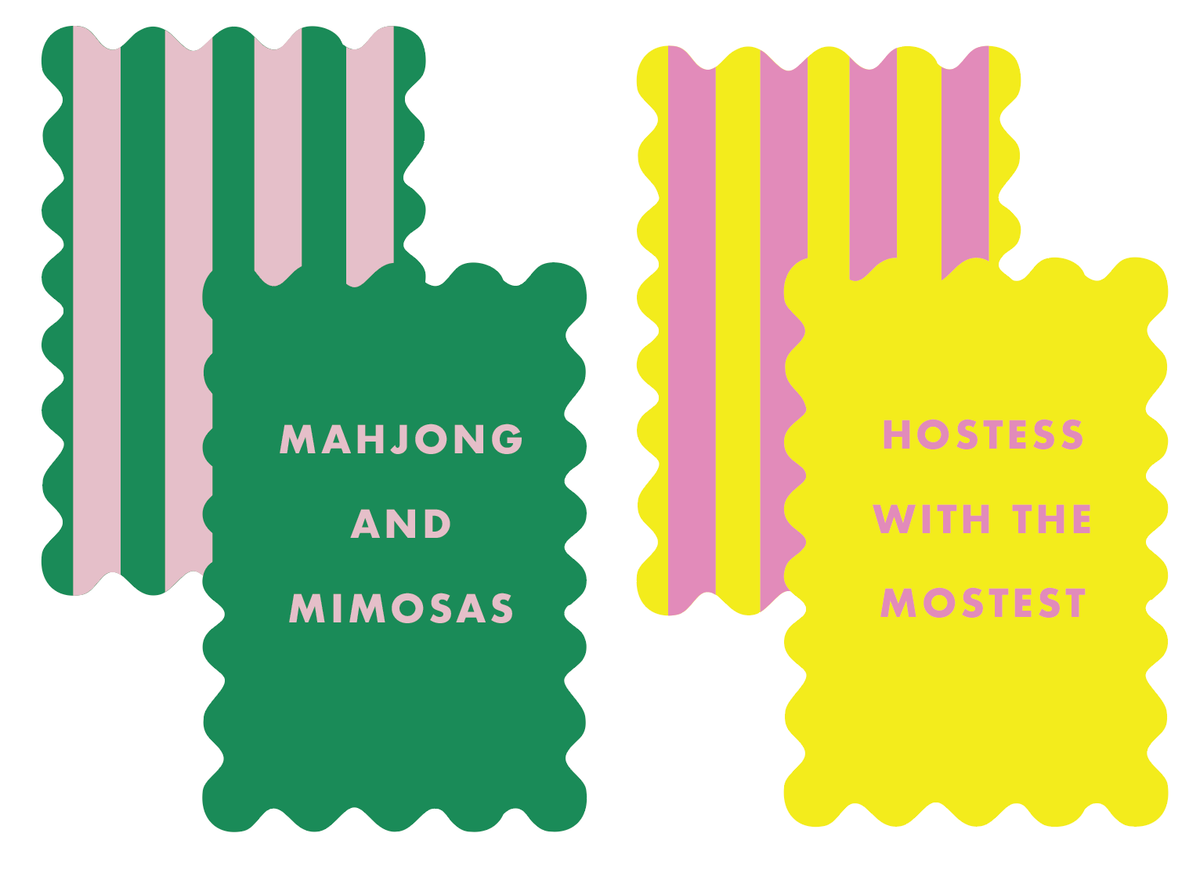 Palm Springs Yellow Mahjong Shufflers (Set of 2)