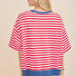 USA Rope Embroidery Striped Top