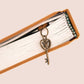 Vintage Key Charm Blush Braided Bookmark