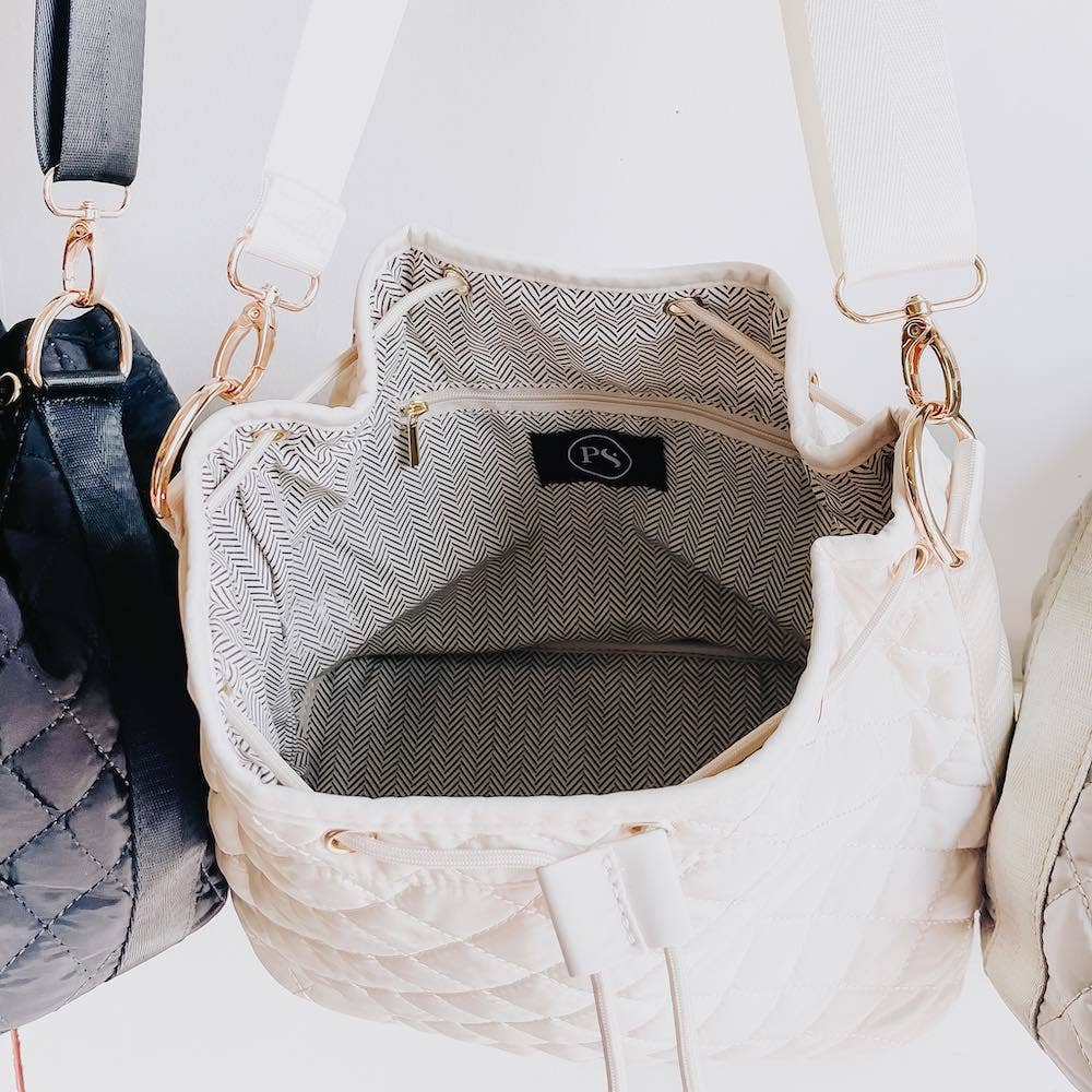 Quincey Cream Quilted Crossbody