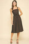 Faux Leather Button Down Dress