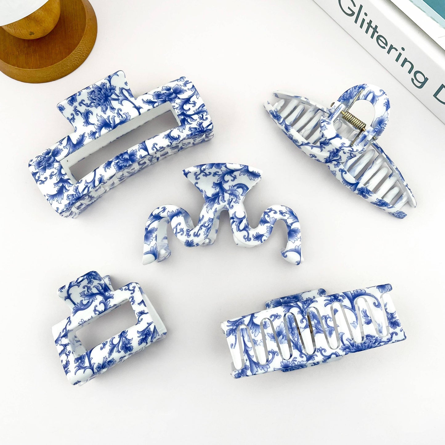 Light Blue Textured Claw Clip