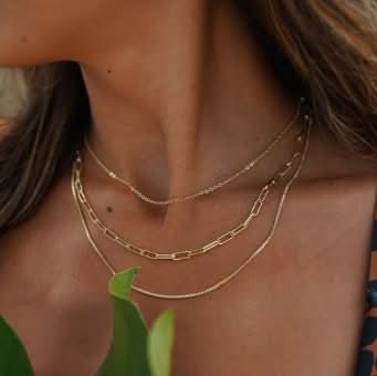 3 Layer Strand Paperclip Chain Necklace - Purpose + Passion Boutique