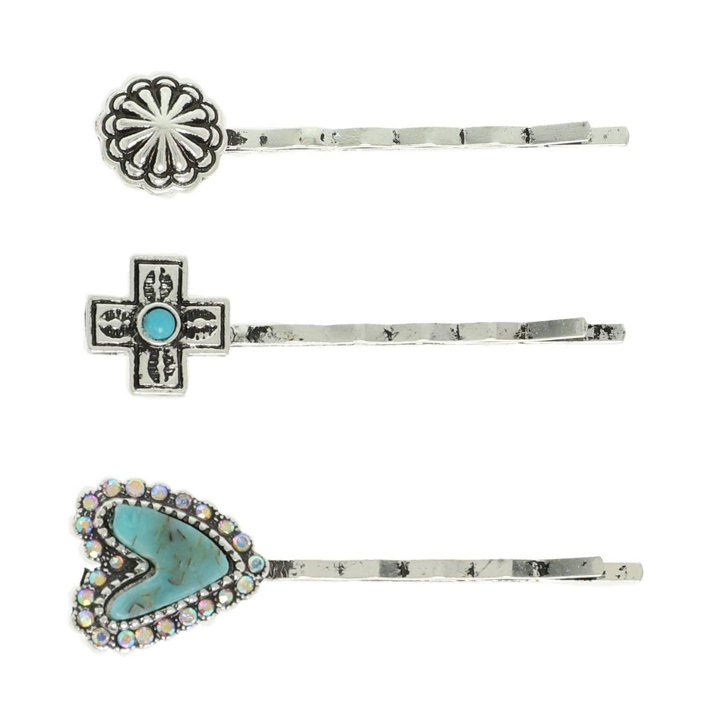 3 - Piece Western Theme Turquoise Hair Pin Set - Purpose + Passion Boutique