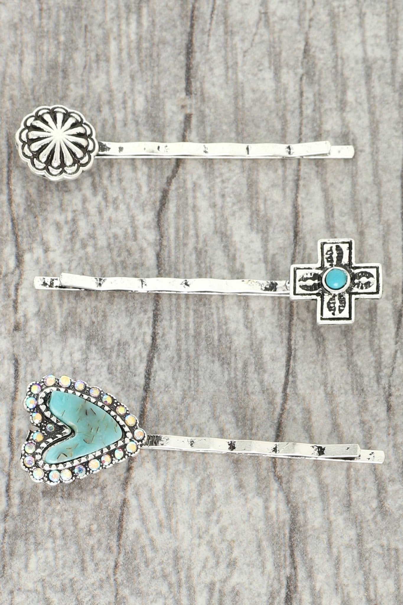 3 - Piece Western Theme Turquoise Hair Pin Set - Purpose + Passion Boutique