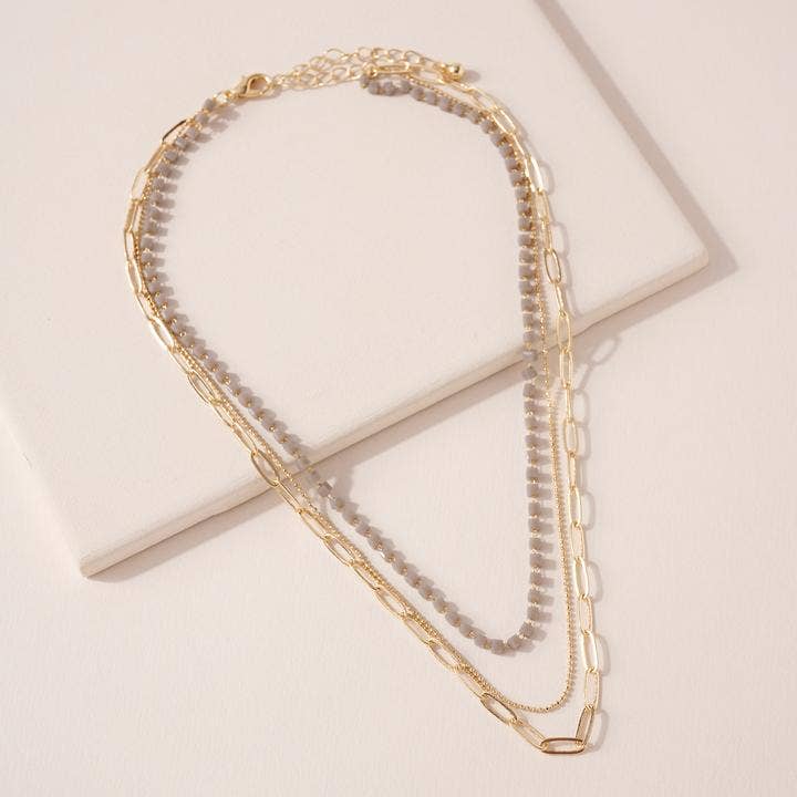 3 Row Ball / Paperclip Chain Necklace - Purpose + Passion Boutique