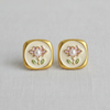 Artistic Floral Silver Stud Earrings