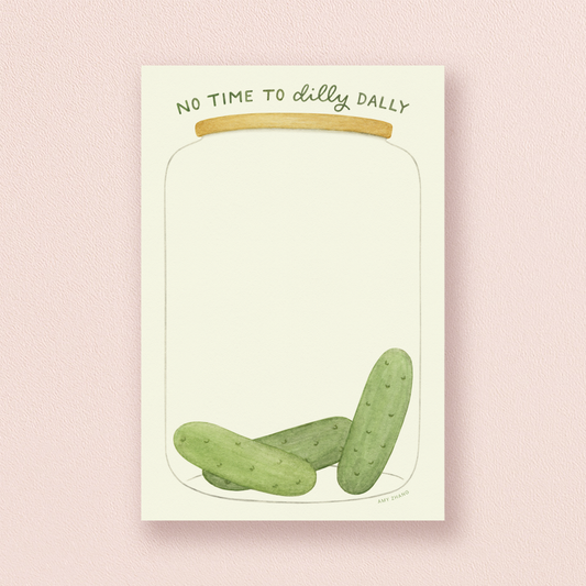 No Time To Dilly Dally — Pickle Lovers Food Pun Notepad