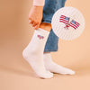 American Flags: Embroidered Crew Socks