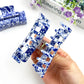 Navy/White Porcelain Hair Claw Clip