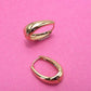 Gold Oval Chunky Huggie Hoops