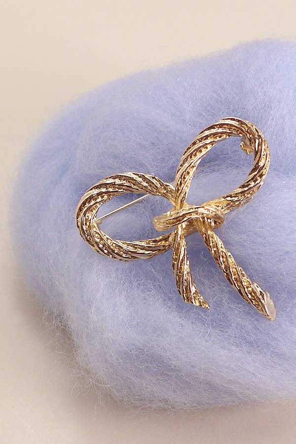 Gold Rope Bow Knot Brooch