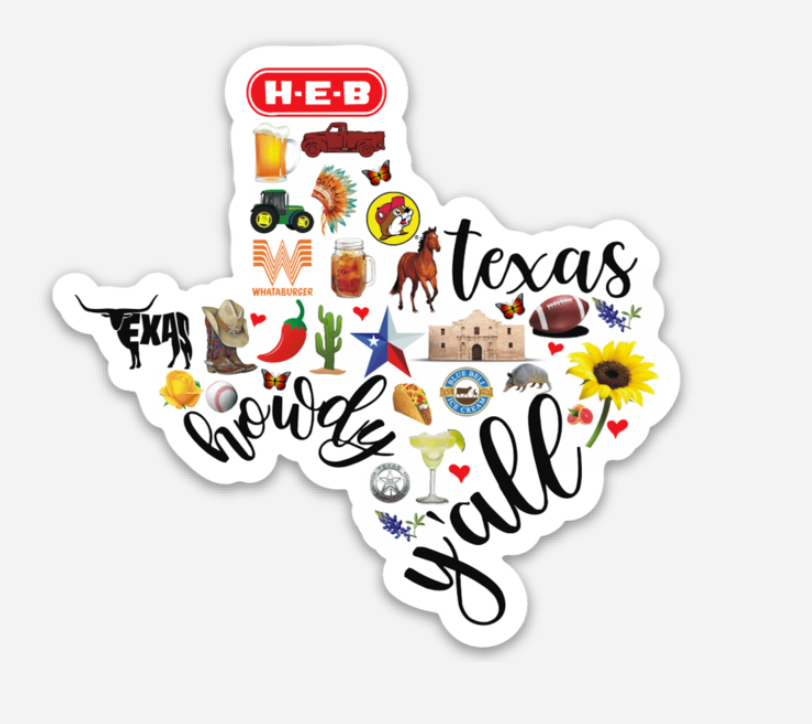 Texas Symbols Sticker