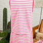 Sachet Pink Striped Sleeveless Polo Two-Piece Set