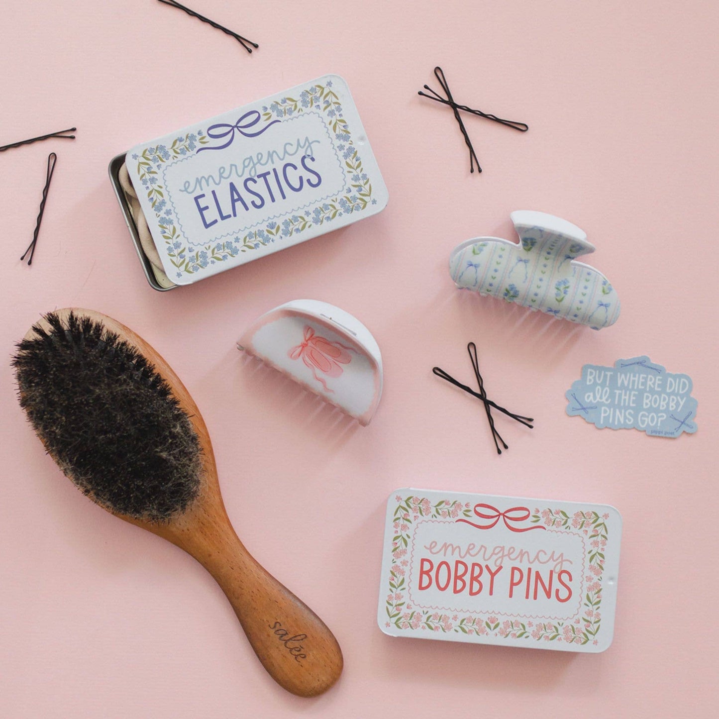 Emergency Elastics Travel Tin with 20 Hair Ties
