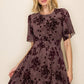 Velvet Plum Floral Smocked Waist Tiered Dress