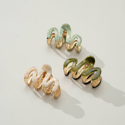 Willow Mini Garden Squiggle Metal Claw Clip