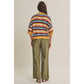 Mustard Multi-Stripe Button Down Cardigan