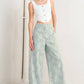 Cream & Ligh Blue Bonded Lace Pant