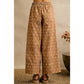 Camel/Ivory Polka Dot Wide Leg Pants