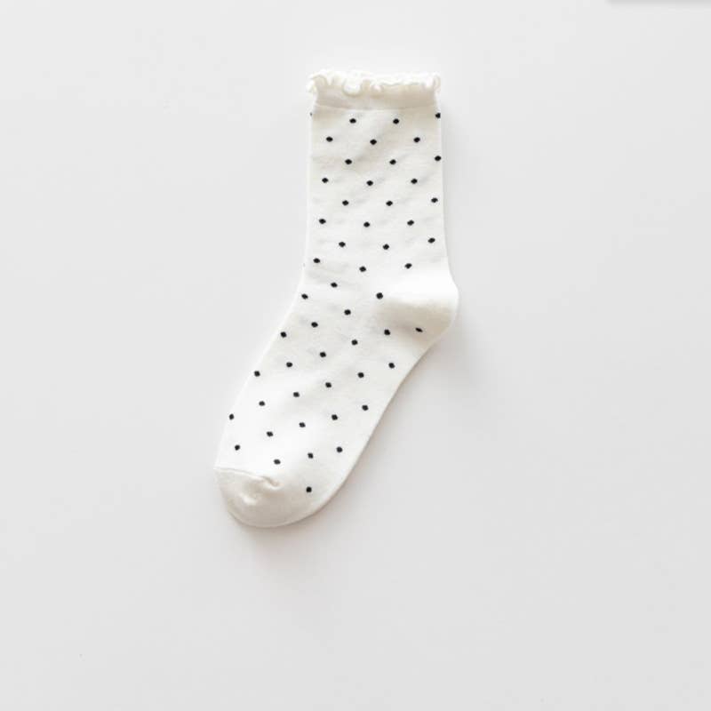 Edge Cuffs Polka Dot Stacked Socks
