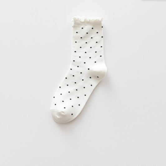 Edge Cuffs Polka Dot Stacked Socks