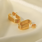 18k Gold Triple U-Shaped Earrings