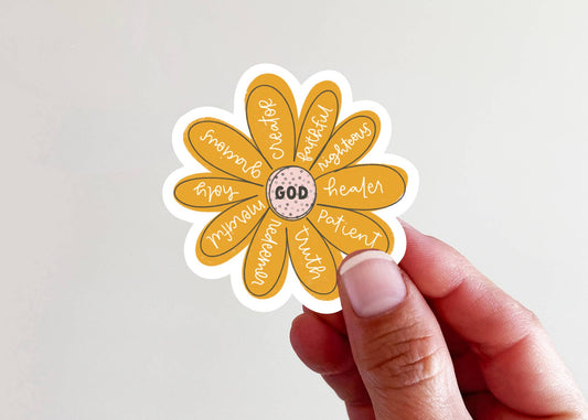 Characteristics of God Yellow Flower Sticker