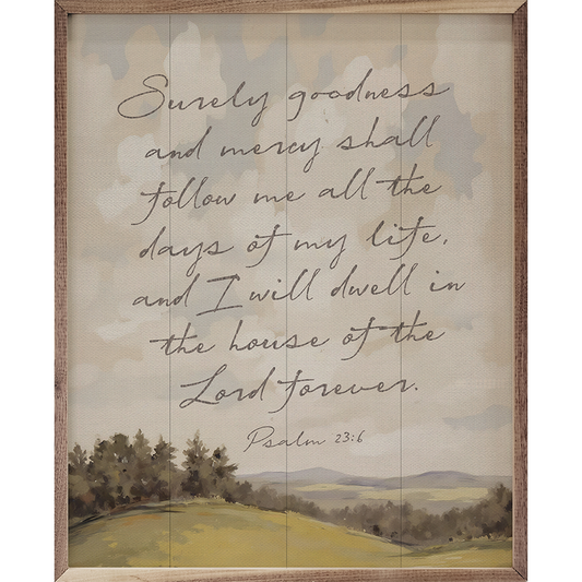 Surely Goodness Psalm Framed Art 24x30