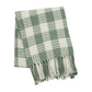 Pistachio Green Check Woven Throw Blanket with Fringe [50x60]