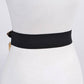 Double Buckle Black & Gold Belt With Chains
