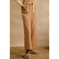 Camel/Ivory Polka Dot Wide Leg Pants