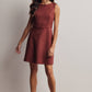 Burgundy Stretch Suede Sleeveless Mini Dress