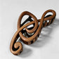 Treble Clef Wood Claw Clip