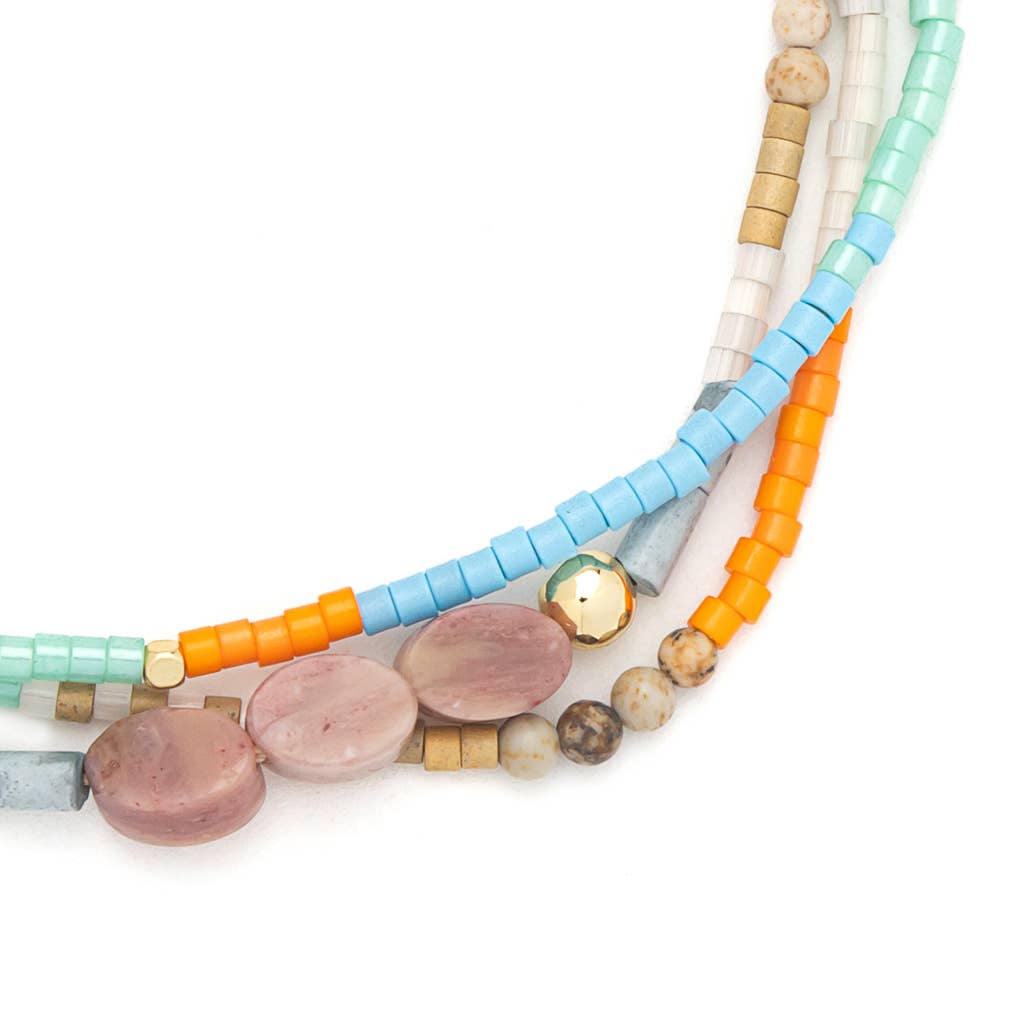 Love/Rhodochrosite/Gold Bracelet