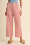 Red Stripe Wide Leg Pants