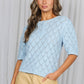 Blue Crochet Knitted Sweater