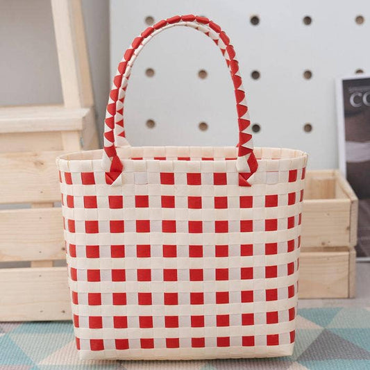 Vacation Lattice Picnic Basket Tote Bag
