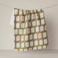 Flower Green Mahjong Tiles Tea Towel