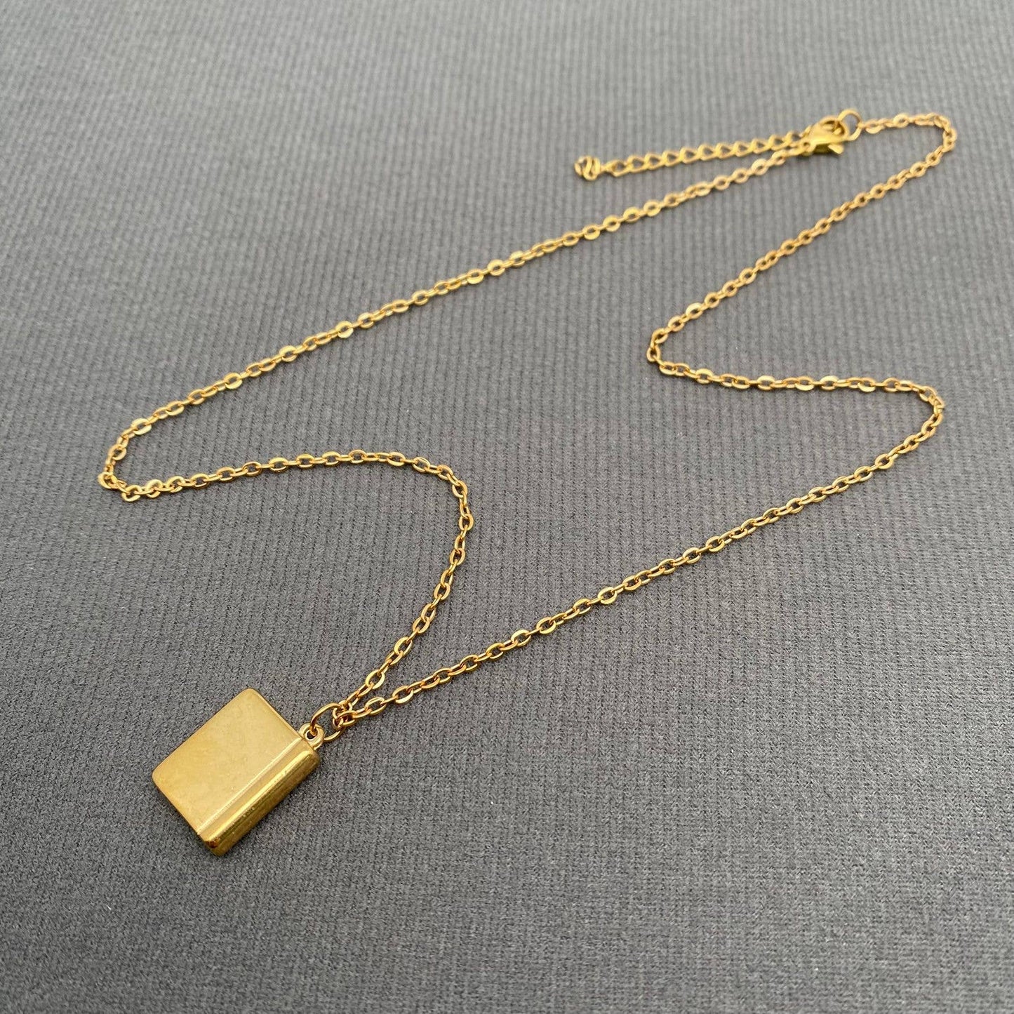 Mini Enamel Book 18K Golden S.Steel Necklace