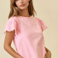 Ruffled Eyelet Short Sleeve Top
